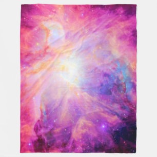Orion Nebula Colourful Pink Purple Fleece Blanket