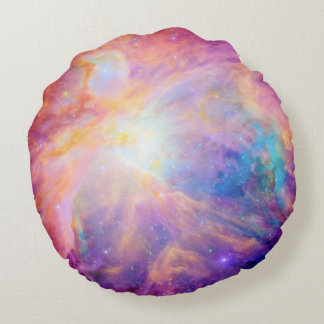Orion Nebula Colourful Pink Purple Round Pillow