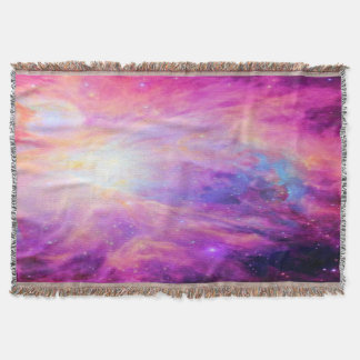 Orion Nebula Colourful Pink Purple Throw Blanket