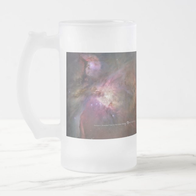 Orion Nebula Frosted Glass Beer Mug (Left)
