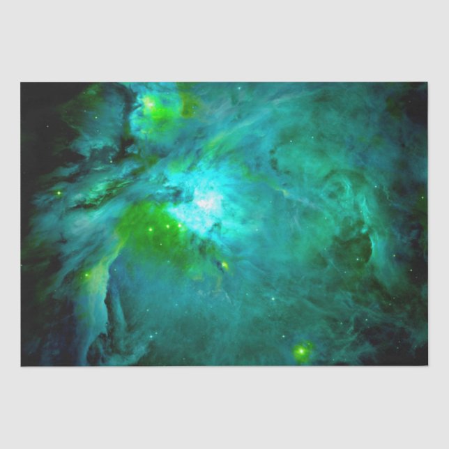 Orion Nebula Green Teal Tissue Paper (Front)