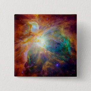 Orion Nebula Hubble Spitzer Space 15 Cm Square Badge
