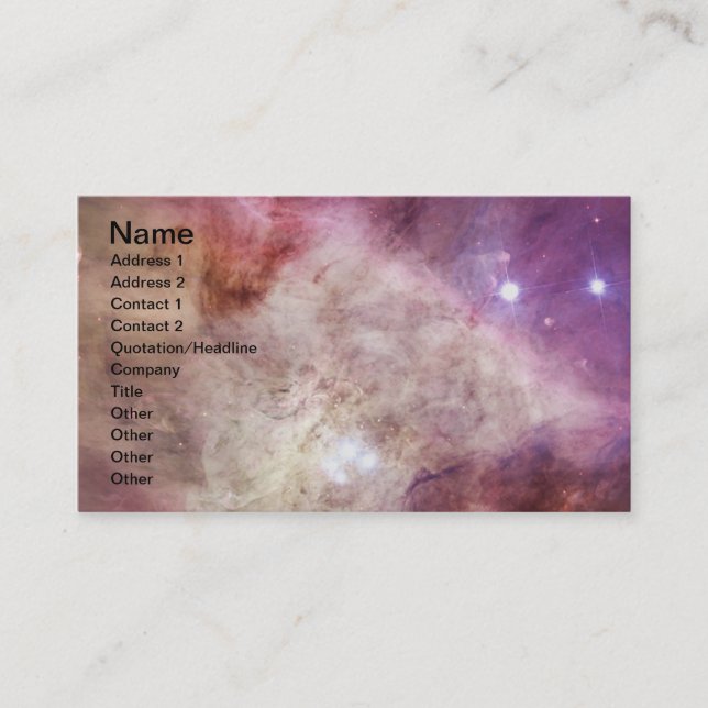 Orion Nebula pink Business Card (Front)