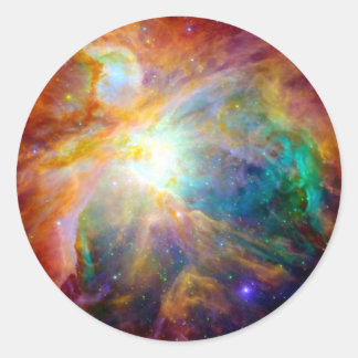 Orion Nebula Rainbow Galaxy Classic Round Sticker