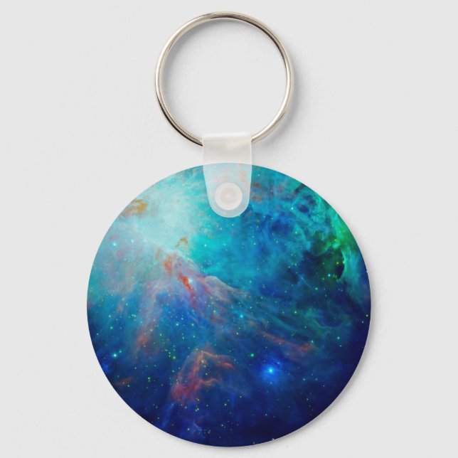 Orion Nebula shimmering blue NASA Key Ring (Front)
