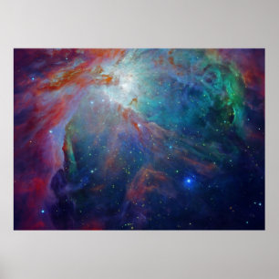 Orion Nebula shimmering blue NASA Poster