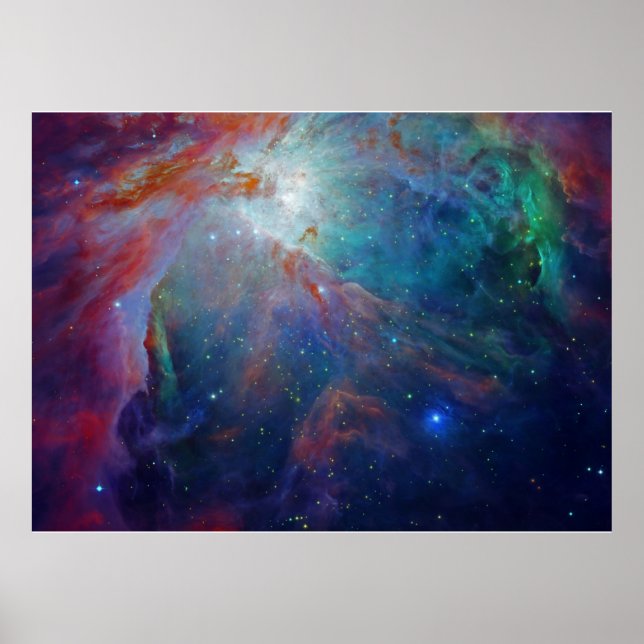 Orion Nebula shimmering blue NASA Poster (Front)