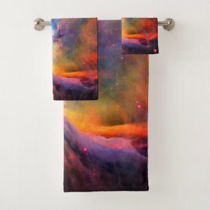 Orion Nebula Space Galaxy high contrast Bath Towel Set