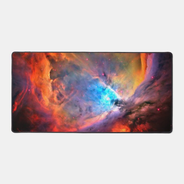 Orion Nebula Space Galaxy low contrast Desk Mat (Front)