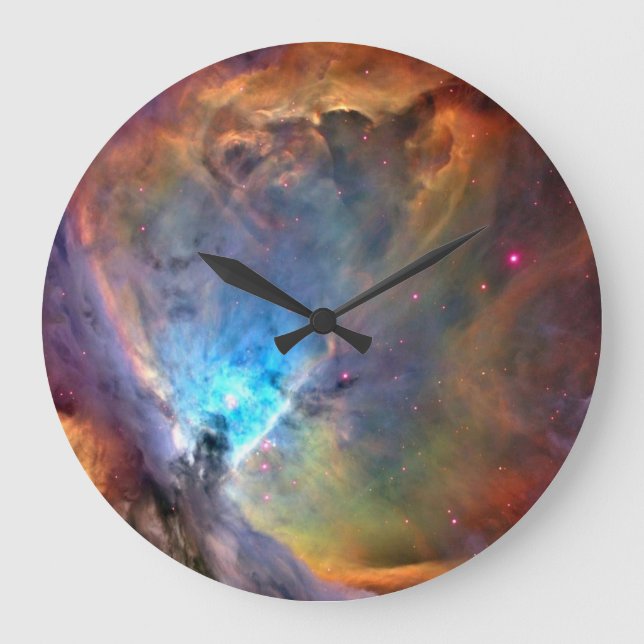 Orion Nebula Space Galaxy low contrast Large Clock (Front)