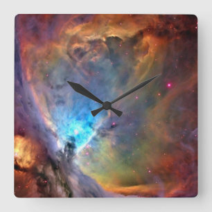 Orion Nebula Space Galaxy low contrast Square Wall Clock