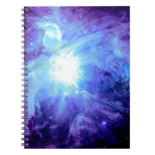 Orion Nebula Turquoise Periwinkle Lavender Galaxy Spiral Notebook