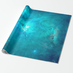 Orion Nebula Turquoise Teal Wrapping Paper