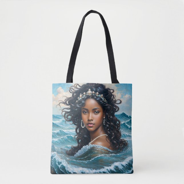 Orisha Yemaya African Goddess Painting Tote Bag (Front)