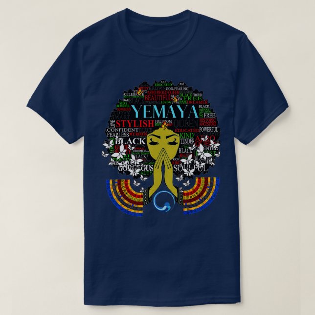 Orisha Yemaya  he Goddess Of he Ocean he Great Mot T-Shirt (Design Front)