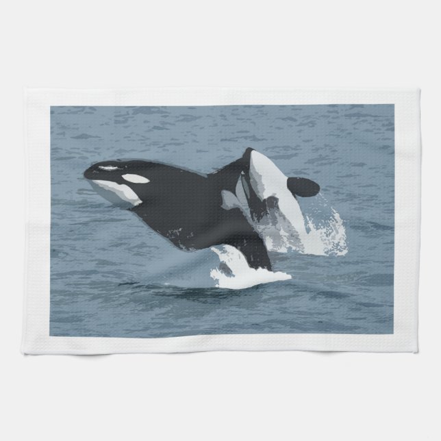 Orka Whale Tea Towel (Horizontal)
