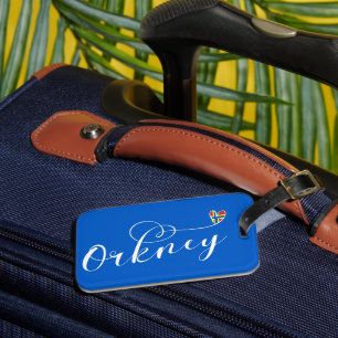 Orkney Flag in Heart, Northern Isles, Scotland Luggage Tag
