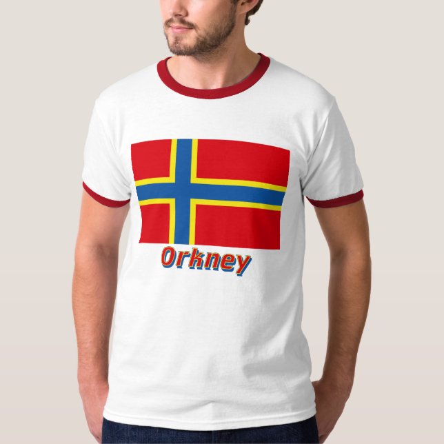 Orkney Flag with Name T-Shirt (Front)
