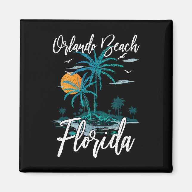 Orlando Beach Florida Family Vacation Palm Tree Su Magnet (Front)