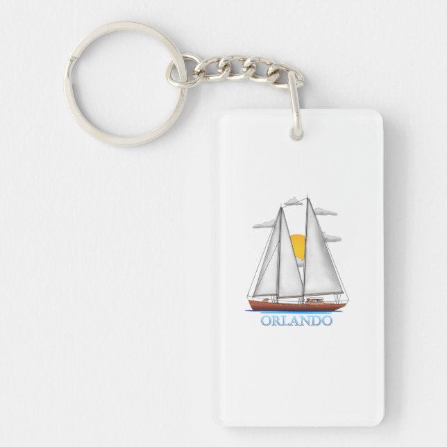 Orlando Coastal Nautical Sailing Sailor Key Ring (Front)