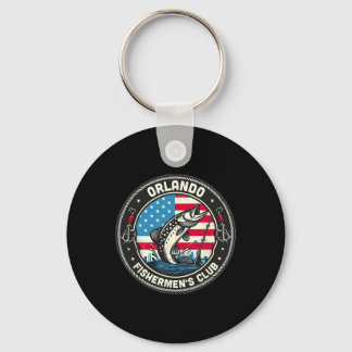 Orlando Fishermen's Club American Flag Fishing  Key Ring