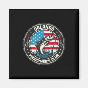 Orlando Fishermen's Club American Flag Fishing Magnet