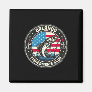 Orlando Fishermen's Club American Flag Fishing  Magnet