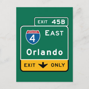 Orlando, FL Road Sign Postcard