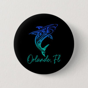 Orlando Fl Shark Scu Diving Surfer Surf Florida Su 6 Cm Round Badge