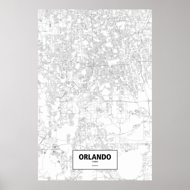 Orlando, Florida (black on white) Poster (Front)