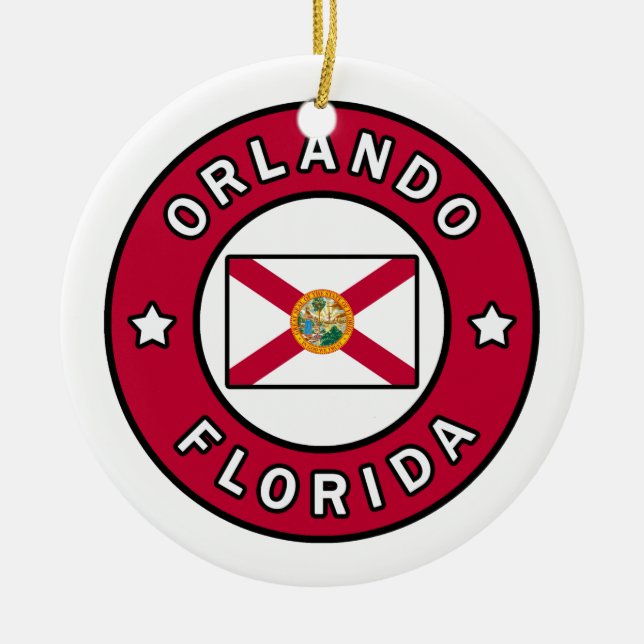 Orlando Florida Ceramic Tree Decoration (Front)