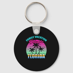 Orlando Florida Family Vacation Retro Sunset  Key Ring
