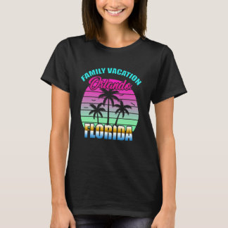 Orlando Florida Family Vacation Retro Sunset T-Shirt