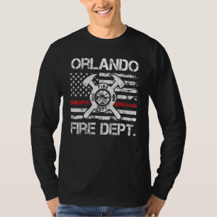 Orlando Florida Fire Department Thin Red Line Fire T-Shirt