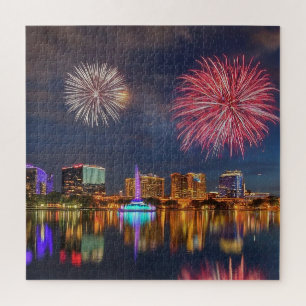 Orlando Florida Lake Eola Fireworks & Fountain Jigsaw Puzzle