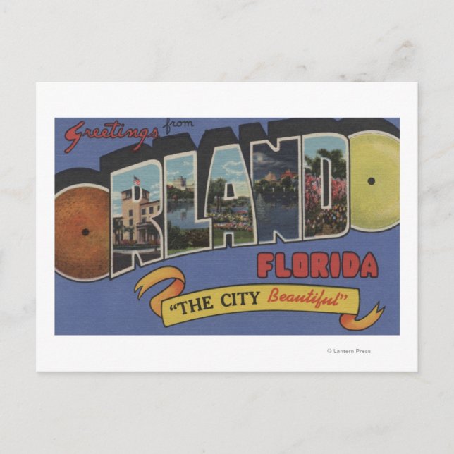 Orlando, Florida - Large Letter Scenes Postcard (Front)