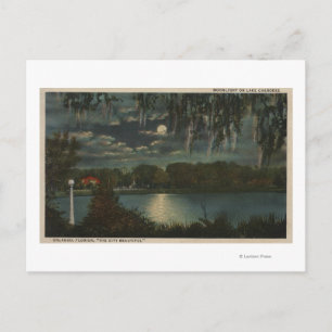 Orlando, Florida - Moonlit View of Lake Cherokee Postcard