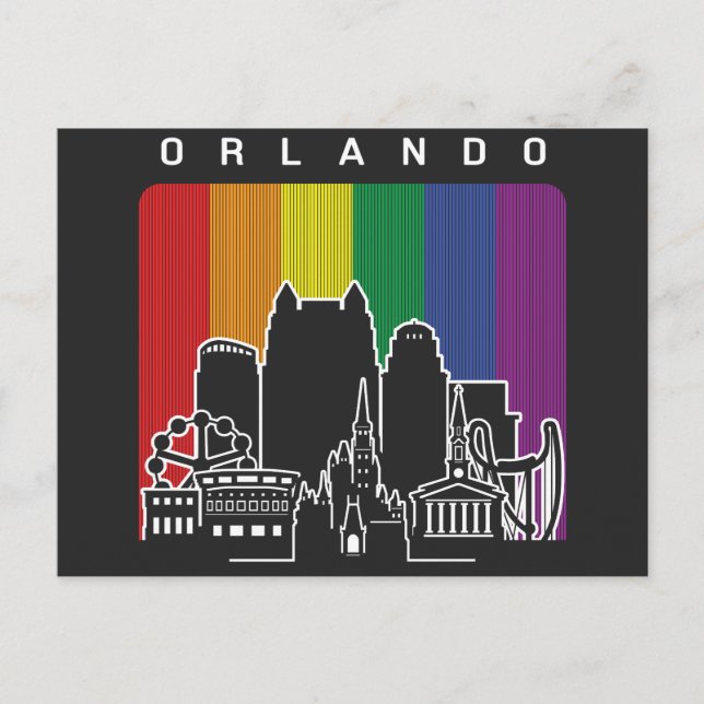 Orlando Florida Rainbow Flag LGBTQAI Pride Postcard (Front)