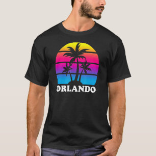Orlando Florida Retro Palm Tree Sunset Vacation Be T-Shirt