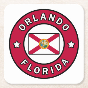 Orlando Florida Square Paper Coaster