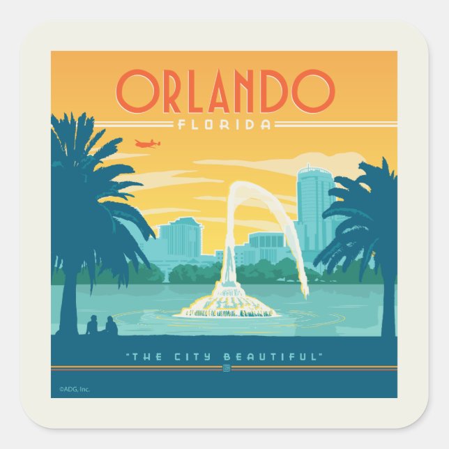 Orlando Florida Square Sticker (Front)