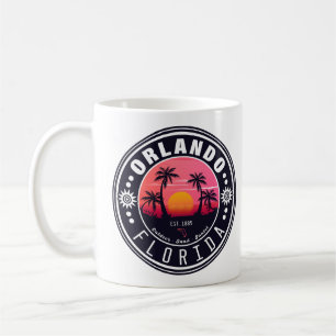 Orlando Florida tropical Retro Sunset Souvenir 60s Coffee Mug