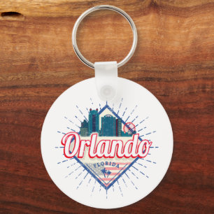 Orlando Florida United States Skyline Vintage Key Ring