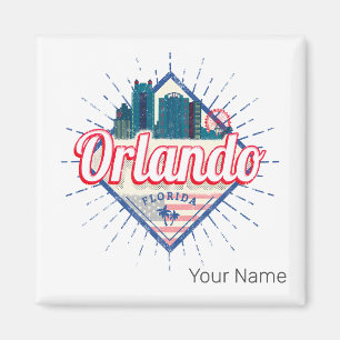 Orlando Florida United States Skyline Vintage Magnet
