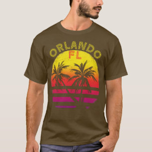 Orlando Florida Vintage Sunset Colours Palm Trees T-Shirt