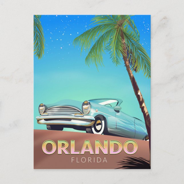 Orlando Florida vintage travel poster, Postcard (Front)