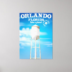 Orlando, Florida Water Tower travel print. Canvas Print