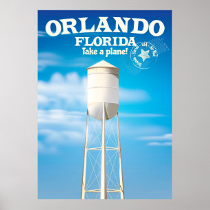 Orlando, Florida Water Tower travel print. Poster