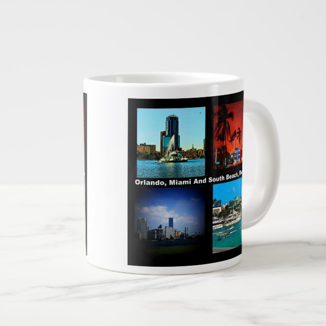 Orlando, Miami, South Beach Collage Large Coffee Mug (Front Right)