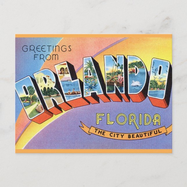 Orlando Retro Greeting Postcard (Front)